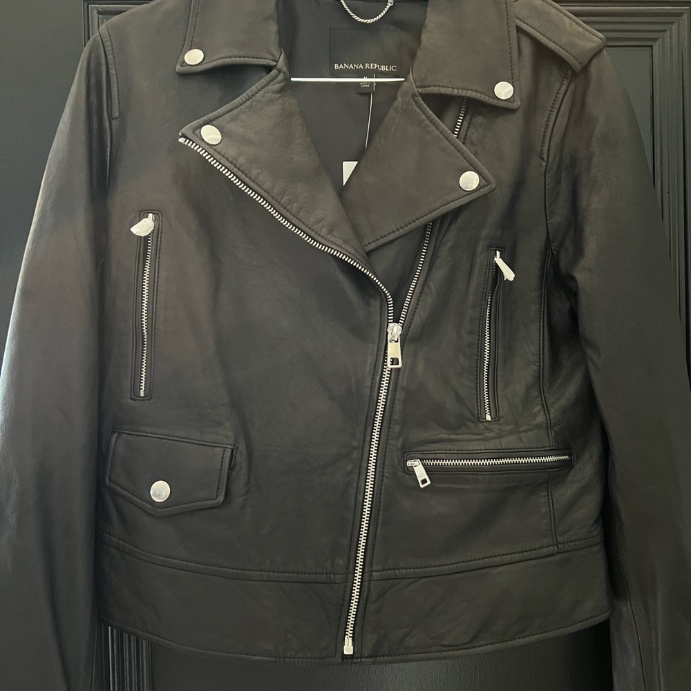 Banana republic, motorcycle leather jacket